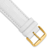 Image of DeBeer 22mm White Crocodile-Style Grain Chrono Gold-tone Buckle Watch Band