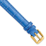Image of DeBeer 12mm Blue Crocodile-Style Grain Chrono Gold-tone Buckle Watch Band
