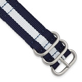 Image of DeBeer 24mm Navy with White Stripe Two Piece Nylon Strap Watch Band
