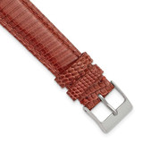 Image of DeBeer 10mm Long Havana Genuine Lizard Silver-tone Buckle Watch Band