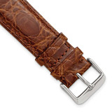 Image of DeBeer 10mm Havana Genuine Crocodile Silver-tone Buckle Watch Band