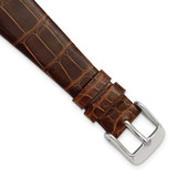 Image of DeBeer 19mm Genuine Louisiana Alligator Flat Havana Silver-tone Buckle Watch Band 414P-20
