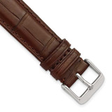 Image of DeBeer 20mm Genuine Matte Alligator Havana Silver-tone Buckle Watch Band