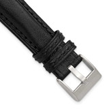 Image of DeBeer 22mm Black Belting Leather Brushed Stainless Steel Buckle Watch Band