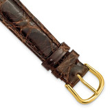 Image of DeBeer 13mm Brown Genuine Crocodile Gold-tone Buckle Watch Band