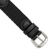Image of DeBeer 16mm Black Army Style Nylon/Leather Steel Buckle Watch Band