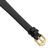 Image of Gilden Long 13mm Black Calfskin Gold-tone Buckle Watch Band