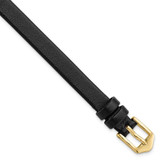 Image of Gilden Long 8mm Black Calfskin Gold-tone Buckle Watch Band
