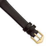 Image of Gilden 10mm Dark Brown Classic Calfskin Gold-tone Buckle Watch Band