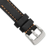 Image of Gilden 20mm Black w/Stitch Sport Calfskin w/Stainless Buckle Watch Band