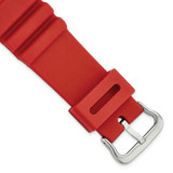 Image of Gilden 22mm Red Polyurethane Sport Silver-tone Buckle Watch Band