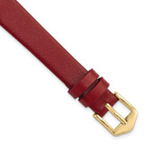 Image of Gilden 12mm Dark Red Classic Calfskin Gold-tone Buckle Watch Band