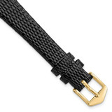 Image of Gilden 13mm Black Flat Lizard-Style Grain Calfskin Watch Band