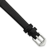 Image of Gilden 10mm Black Classic Calfskin Silver-tone Buckle Watch Band