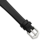 Image of Gilden 12mm Black Classic Calfskin Silver-tone Buckle Watch Band
