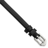 Image of Gilden 6mm Black Classic Calfskin Silver-tone Buckle Watch Band