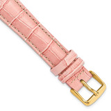 Image of DeBeer 20mm Long Pink Crocodile-Style Grain Chrono Gold-tone Buckle Watch Band