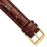 Image of DeBeer 19mm Long Havana Brown Crocodile-Style Chrono Gold-tone Buckle Watch Band