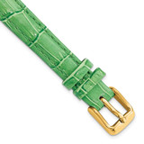 Image of DeBeer 12mm Green Crocodile-Style Grain Chrono Gold-tone Buckle Watch Band