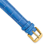 Image of DeBeer 14mm Blue Crocodile-Style Grain Chrono Gold-tone Buckle Watch Band