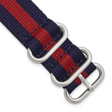 Image of DeBeer 22mm Navy with Red Stripe Two Piece Nylon Strap w/ Quick Release Spring Bar