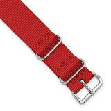 Image of DeBeer 18mm Red Military G10 Nylon Silver-tone Buckle Watch Band