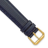 Image of DeBeer 20mm Lizard-Style Grain Navy Gold-tone Buckle Watch Band