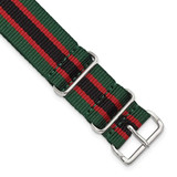 Image of DeBeer 18mm Green, Black, Red Military G10 Nylon Silver-tone Buckle Watch Band
