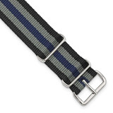 Image of DeBeer 20mm Black, Grey, Navy Military G10 Nylon Silver-tone Buckle Watch Band