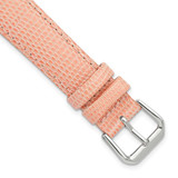 Image of DeBeer 18mm Lizard-Style Grain Pink Silver-tone Buckle Watch Band