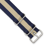 Image of DeBeer 22mm Navy w/Sand Stripe Military G10 Nylon Silver-tone Buckle Watch Band