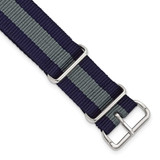 Image of DeBeer 18mm Navy w/Grey Stripe Military G10 Nylon Silver-tone Buckle Watch Band