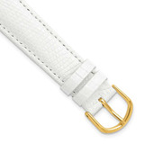 Image of DeBeer 20mm White Genuine Lizard Gold-tone Buckle Watch Band