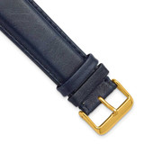 Image of DeBeer 22mm Navy Smooth Leather Chrono Gold-tone Buckle Watch Band