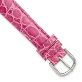 Image of DeBeer 24mm Pink Genuine Caiman Silver-tone Buckle Watch Band