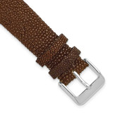 Image of DeBeer 18mm Genuine Stingray Brown Silver-tone Buckle Watch Band