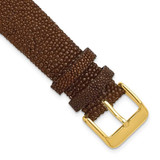 Image of DeBeer 22mm Genuine Stingray Brown Gold-tone Buckle Watch Band