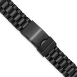 Image of Gilden Compatible with Apple Watch 38/40/41mm Long President-style IP Black Stainless Steel Watch Band