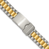 Image of Gilden Compatible with Apple Watch 38/40/41mm Long President-style Two-Tone Stainless Steel Watch Band