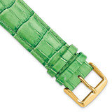 Image of DeBeer 22mm Long Green Crocodile-Style Grain Chrono Gold-tone Buckle Watch Band