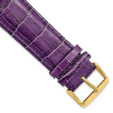 Image of DeBeer 24mm Long Violet Crocodile-Style Grain Chrono Gold-tone Buckle Watch Band
