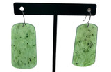Image of 42mm Genuine Nephrite Jade Earrings w/ Sterling Silver Hooks