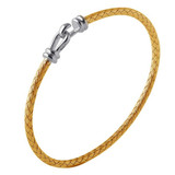 Image of Charles Garnier 2mm Two-Tone Sterling Silver CZ Mesh Bangle Bracelet w/ Hook Clasp