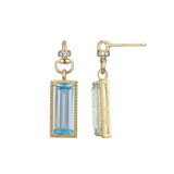 Image of Charles Garnier Gold-plated Sterling Silver Genuine Sky Blue Topaz & CZ Drop Earrings