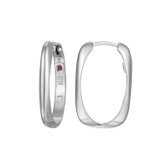 Image of ELLE 25mm Sterling Silver "Allure" Rectangular Hoop Earrings