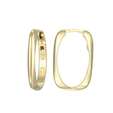 Image of ELLE 25mm Gold-Plated Sterling Silver "Allure" Rectangular Hoop Earrings