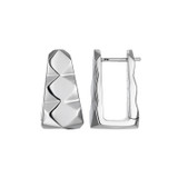 Image of ELLE 22mm Sterling Silver "Captivate" Rectangular Hoop Earrings