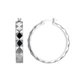 Image of ELLE 30mm Sterling Silver "Captivate" Hoop Earrings