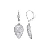 Image of ELLE Sterling Silver "Glimmer" Teardeop CZ Leverback Drop Earrings