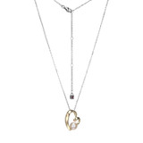 Image of ELLE 17"+3" Sterling Silver Cable Chain Necklace w/ "Armour" Gold-Plated Sterling Silver Heart Pendant w/ Genuine Cultured Freshwater Pearl